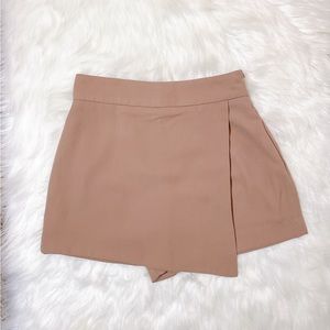 Brown tan a-line wrap skort